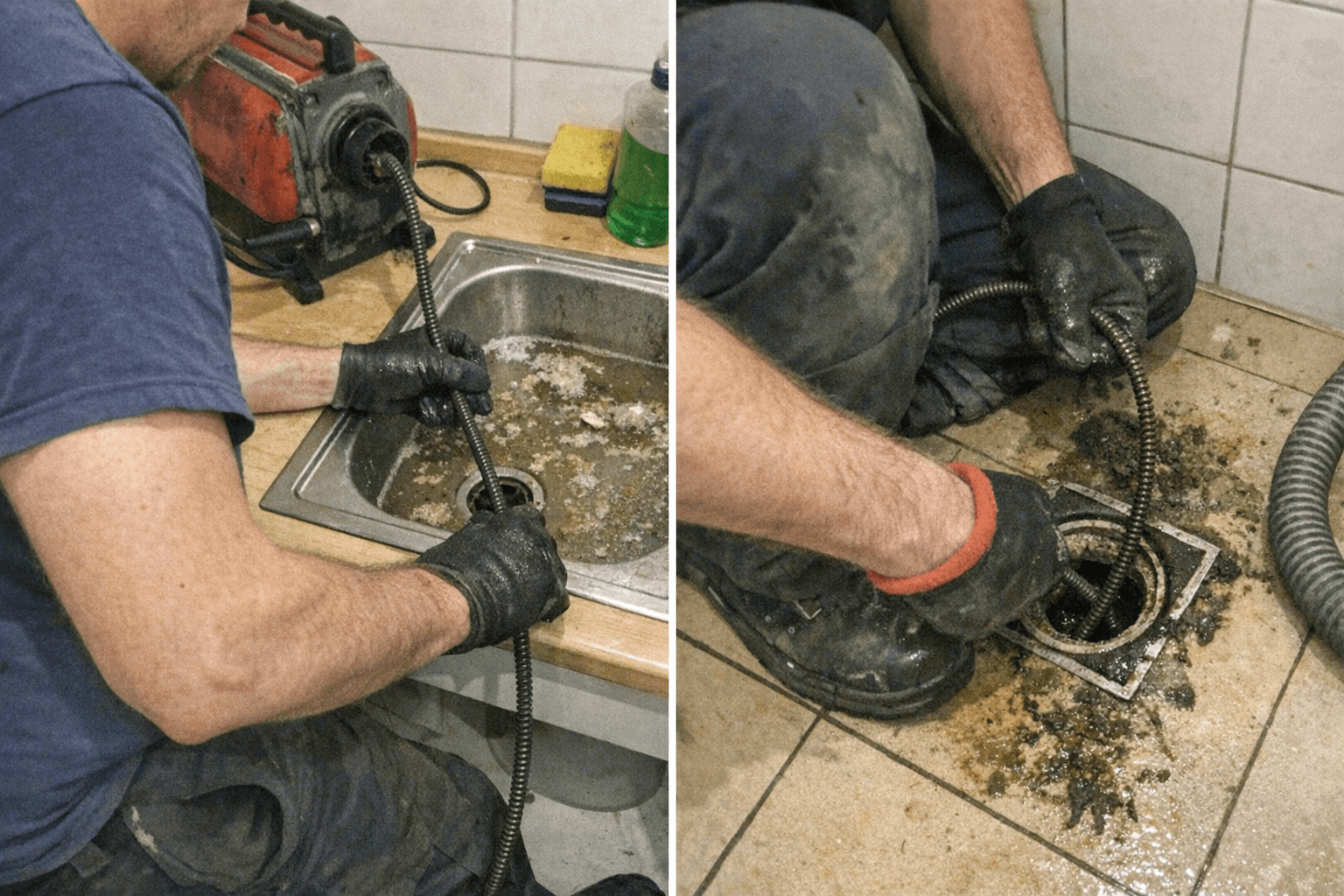 Reinigung von Küchenabläufen und Bodenabläufen